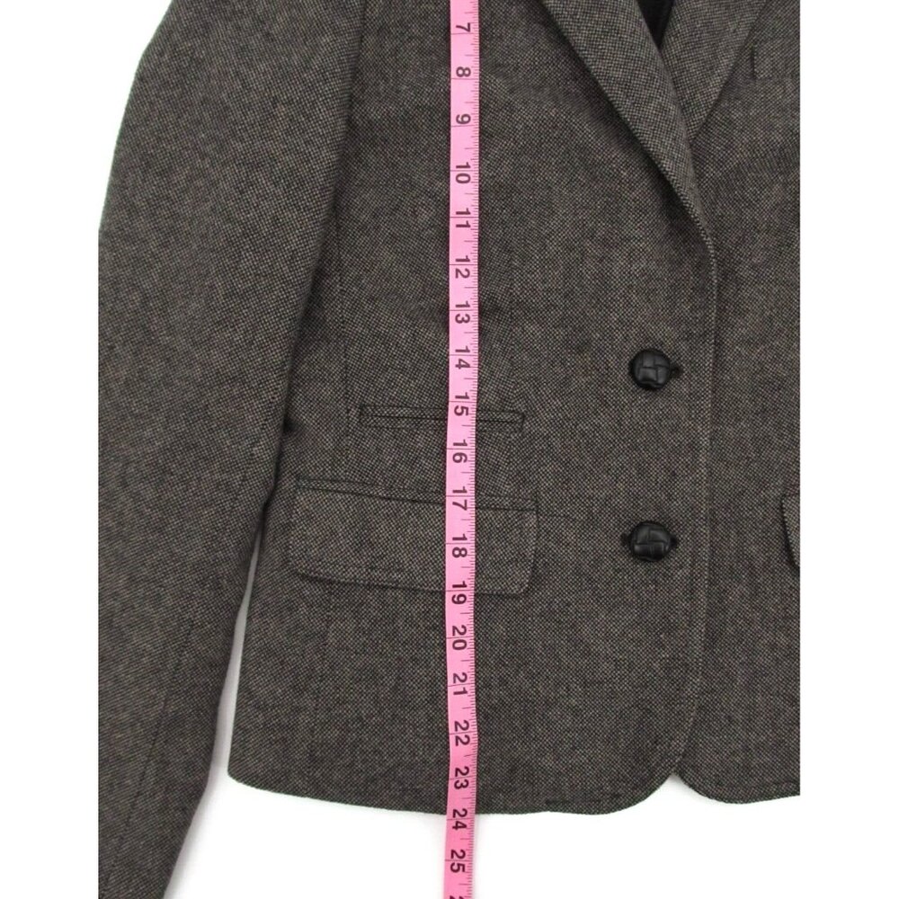 Banana Republic Blazer Jacket Womens Sz 8 Gray Check Wool Lined Two Button Coat - Picture 14 of 16